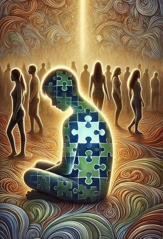 Illustration représentant une personne autiste seule