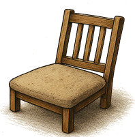 une chaise sans pieds